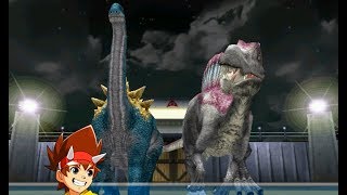 Dinosaur King Arcade Game 恐竜キング  Ampelosaurus X Spinosaurus VS the Alpha Fortress Hard [upl. by Radack]