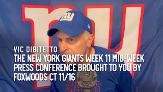 The New York Giants Week 11 MidWeek Press Conference brought to you by Foxwoods CT 1116 [upl. by Limber]