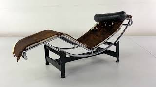 Le Corbusier Mid Century LC4 Cowhide Chaise Lounge Chair [upl. by Dedra141]