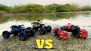 RC Rock Crawler vs Double Sided Stunt Car  RC Rock Crawler Water Test  RC Cars [upl. by Akcimat]