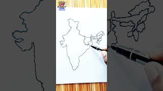 Learn to Draw India Map short shorts [upl. by Kcirret]