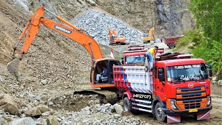 Excavators Loading Rocks Into Dump Trucks [upl. by Apfel]