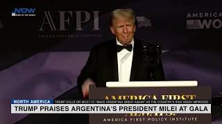 Trump praises Argentinas President Milei at gala [upl. by Eurd144]