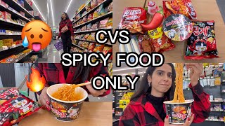 🇰🇷CVS RED SPICY FOOD CHALLENGE ONLY 🥵🌶️ clothes shopping in Downtown  street food🛍️ [upl. by Geier513]