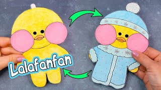 DIY Lalafanfan PAPER DUCK  How to draw a duck Lalafafan and clothes [upl. by Enyawd]