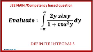 Evaluate the Integral ∫ 2y sin y  1  cos²y dy from π to π  StepbyStep Solution  JEE Main [upl. by Calmas194]