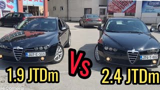 Alfa Romeo 159 24 20v JTDm 200 ps vs Alfa Romeo 159 19 JTDm 150 ps  ChipTuning [upl. by Orv]