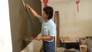 Sand and Cement Rendering on Brick Wall Final Coat [upl. by Waneta87]