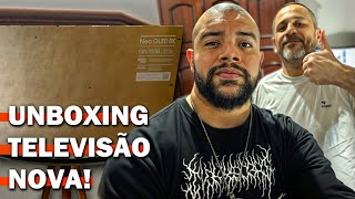 UNBOXING TV 4K PRESENTE DO LUAN [upl. by Ainerol]