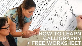 How to Create and Learn Modern Calligraphy  A Guide for Beginners  Free Worksheet [upl. by Ayrotal]