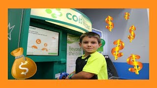 Coinstar cash in Bucket of coins how much will it be  Life With Alecs Garage [upl. by Tildi599]