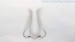 How to draw nose for Beginners EASY WAY TO DRAW A REALISTIC NOSE [upl. by Piwowar]