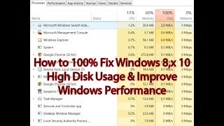 How to 100 Fix Windows 8x 10 High Disk Usage amp Improve Windows Performance [upl. by Anitsirk]