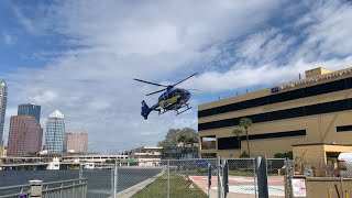 New Aeromed EC135 landing at Tampa General Hospital for the first time [upl. by Ahsyla715]