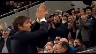 Antonio Conte is welcomed to the Tottenham Hotspur stadium by Spurs fans during Vitesse game [upl. by Lisab985]