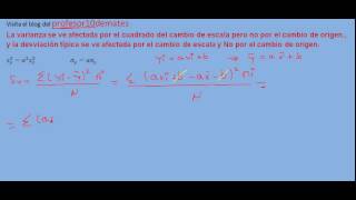varianza y desviación típica en cambio de escala y origen [upl. by Lecram]