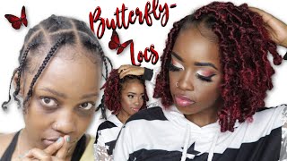 😍EASIEST DISTRESSED BUTTERFLY LOCS BOB EVER ILLUSION CROCHET BRAID PATTERN TIPS  MARY K BELLA [upl. by Ringler]