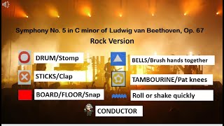 Beethoven 5th Kidstix Percussion and Body Percussion Play Along [upl. by Lednyc]