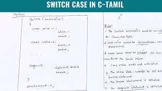 Switch case in Cprogramming in cbeginners in tamilpridetech [upl. by Deana543]