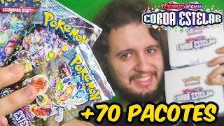 POKÉMON COROA ESTELAR  UNBOXING 70 PACOTES COLEÇÃO NOVA [upl. by Meeharbi]