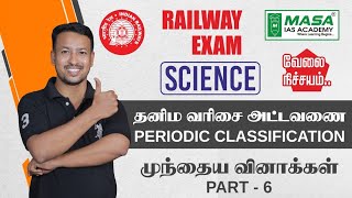 RAILWAY PREVIOUS YEAR QUESTIONPERIODIC CLASSIFICATION PART 6 [upl. by Nnaesor]