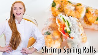 Shrimp Spring Rolls with Peanut Dipping Sauce [upl. by Ennayt]