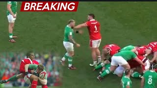 Ireland Six Nations star caught using sly tactic against Wales rival as commentator laughsIreland S [upl. by Georgie]