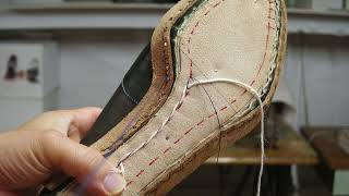 ExperimentMaking a joint mat shoes34 WeltingWith subtitles [upl. by Dnumde]