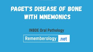 Mnemonics For Pagets Disease  INBDE Oral Pathology Mnemonics [upl. by Tessler]