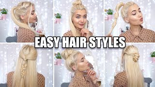 6 QUICK amp EASY HEATLESS HAIRSTYLES FOR SCHOOL [upl. by Maia]