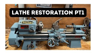 Lathe restoration Antique 1950 boxford model B pt1 [upl. by Aihseket]