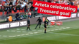 Arteta and Guardiola reaction to Trossard goal vs Man City [upl. by Decamp]