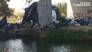 City Cleans Up Riverbed Homeless Camp homelessness homeless sandiegoriver cleanup [upl. by Ladin]