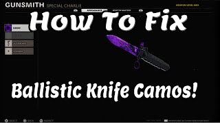 Cold War Zombies  HOW TO FIX BALLISTIC KNIFE CAMOS [upl. by Nagaem]