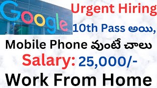 Google Recruitment2024  Work From Home Job 25k Salary  Just 10th Pass ismartedu4u177 [upl. by Ahsehat]