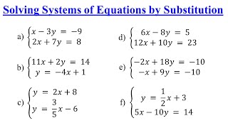 Solving Systems of Linear Equations by Substitution Method [upl. by Raouf]