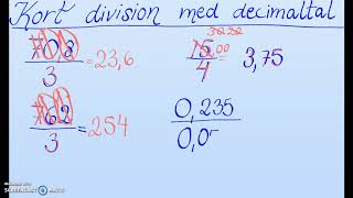 CordaNova 3 kap1 Kort division med decimaltal [upl. by Airetnahs]