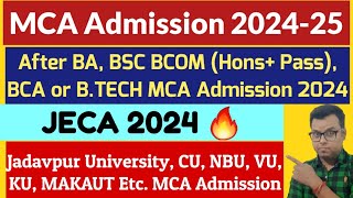 JECA 2024 MCA Admission 2024 Eligibility Seat Jadavpur University Calcutta University Makaut [upl. by Yeca]