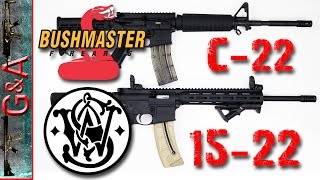 Smith amp Wesson MampP 1522 VS BushMaster C22 22lr Rifles [upl. by Aderf]