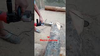 Electric chainsaw treecutting [upl. by Ahsital]