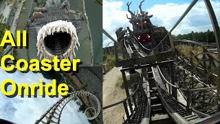 Heide Park alle Achterbahnen onride POV – All Roller Coaster Heidepark POV onride  Colossos  Krake [upl. by Utta]