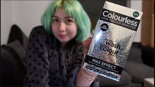 Removing Green Hair Dye With Colourless [upl. by Tally]