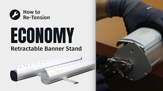 How To ReTension an Economy Retractable Banner Stand [upl. by Nylcoj783]