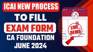 CA Foundation Exam Form June 2024  How to Fill CA Fond Exam Form CA Foundation Exam Form Procedure [upl. by Anitsenre]