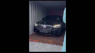 Mercedes Benz S500 unboxing container Dubai yard automobile luxurycar mercedess mercedesbenz [upl. by Etat]