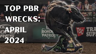 April Showers Bring Bull Power Top PBR Bull Riding Wrecks of April [upl. by Hirsch]