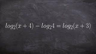 Solving a logarithmic equation the easy way with properties of logs [upl. by Sean]