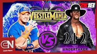 WWE 2K18  WrestleMania 34 Simulation  The Undertaker vs John Cena [upl. by Cnahc]