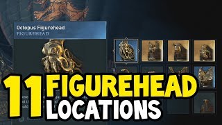 Assassins Creed Odyssey  All FIGUREHEAD Locations Walkthrough [upl. by Adnamaa]