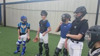 Catchers 4 Corner Drill to improve blocking and leg strength [upl. by Yard]